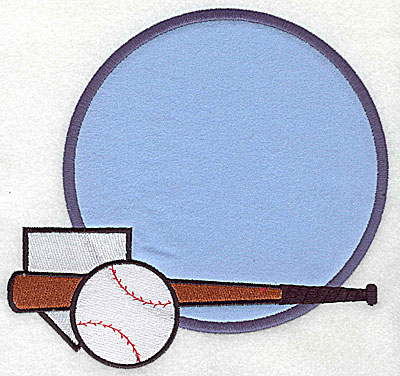 Embroidery Design: Baseball applique 7.56w X 7.19h