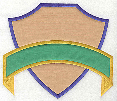 Embroidery Design: Shield with banner double applique 7.38w X 6.44h