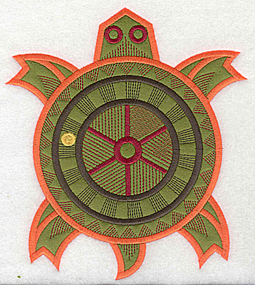 Embroidery Design: Turtle applique 6.88w X 7.75h