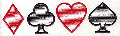 Embroidery Design: Card symbols 7.94w X 2.25h