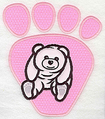 Embroidery Design: Bear paw with polar bear 7.00w X 8.00h