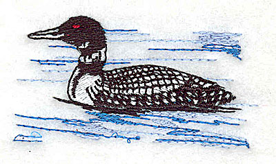Embroidery Design: Loon 2.56w X 1.31h