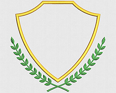 Embroidery Design: Shield with Laurels 7.56w X 7.19h