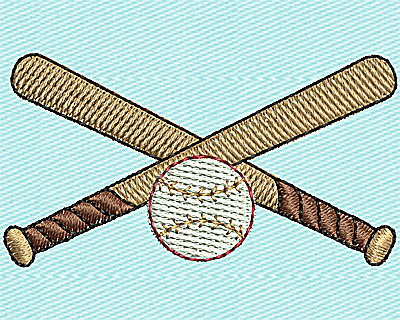 Embroidery Design: Baseball Crossed Bats 1.94w X 1.00h