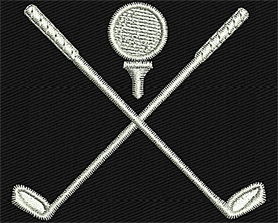 Embroidery Design: Crossed Golf Clubs 2.19w X 1.88h