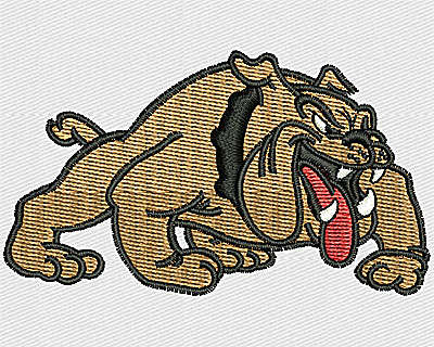 Embroidery Design: Bulldog Cartoon 2.88w X 1.63h