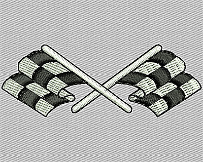 Embroidery Design: Crossed Racing Flags 2.38w X 0.88h