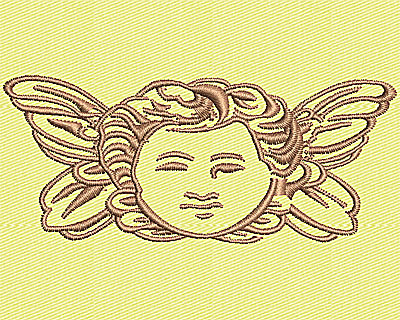 Embroidery Design: Cherub Angel Head 3.25w X 1.38h