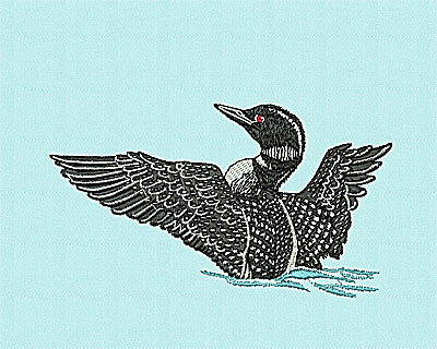 Embroidery Design: Flying Loon 6.44w X 3.63h