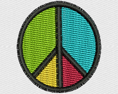 Embroidery Design: Peace Sign 1.06w X 1.19h