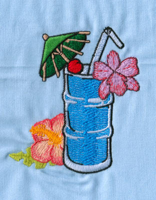 Embroidery Design: Hawaiian Drink (large)4.01" x 3.50"