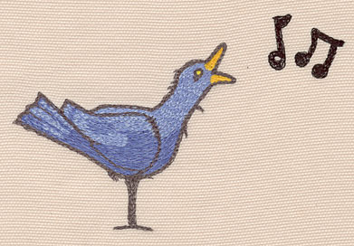 Embroidery Design: Blue bird large5.07"w X 3.42"h