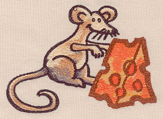Embroidery Design: Mouse small with cheese4.26"w X 3.05"h
