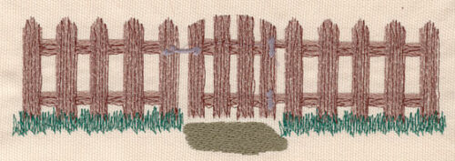 Embroidery Design: Gate large7.50"w X 2.41"h