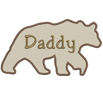 Embroidery Design: Daddy Bear Lg 8.66w X 4.86h