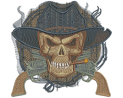 Embroidery Design: Cowboy Skull Lg 5.52w X 5.31h