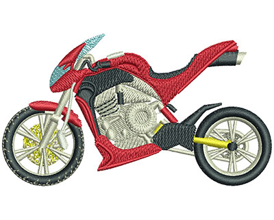 Embroidery Design: Rocket Bike Lg 3.52w X 1.99h