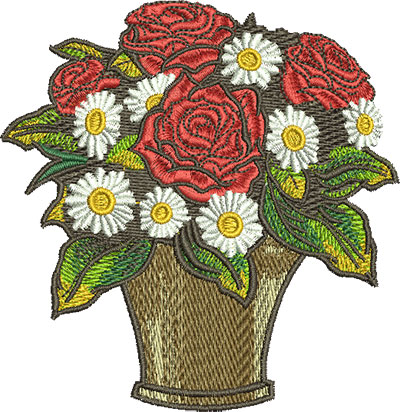 Embroidery Design: Rose Bouquet Lg 3.87w X 3.98h