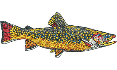 Embroidery Design: Brook Trout 3 Sizes