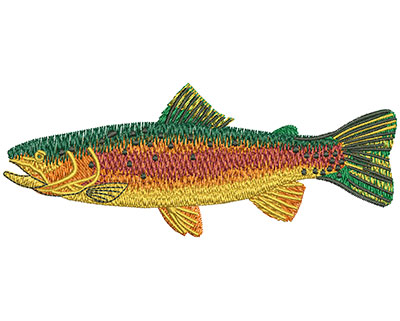 Embroidery Design: Rainbow Trout Side 3 Sizes