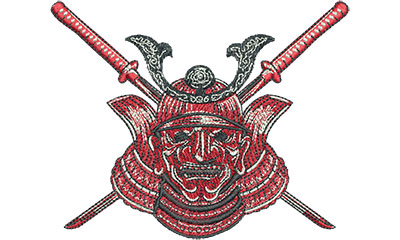 Embroidery Design: Samurai Mask Lg 4.48w X 3.58h