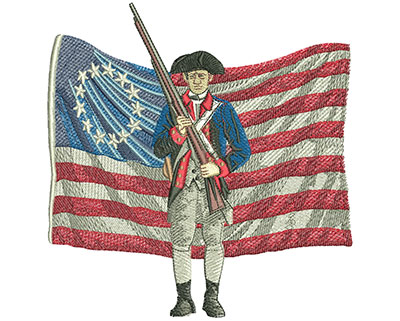 Embroidery Design: Patriot And Flag Lg 5.78w X 5.96h