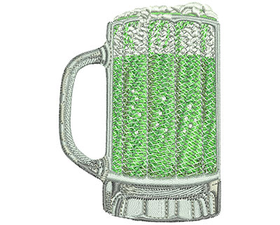 Embroidery Design: Green Beer Mug Lg 2.58w X 3.51h