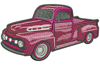 Embroidery Design: Red Classic Truck Lg 4.55w X 2.63h
