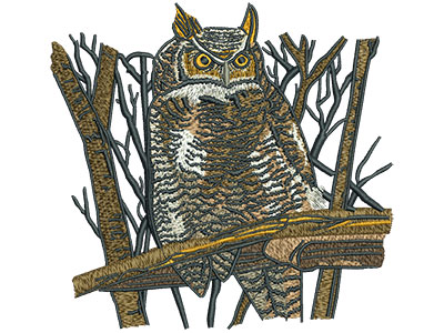 Embroidery Design: Owl Perched Lg 5.50w X 5.24h