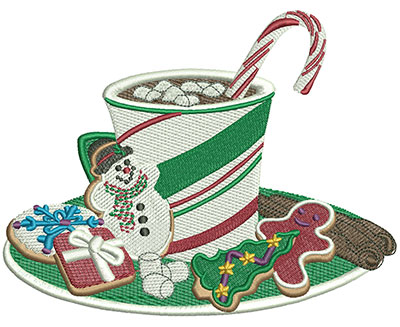 Embroidery Design: Christmas Hot Chocolate Lg 5.99w X 4.65h