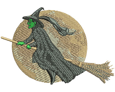 Embroidery Design: Witch And The Moon Lg3.50w X 2.40h