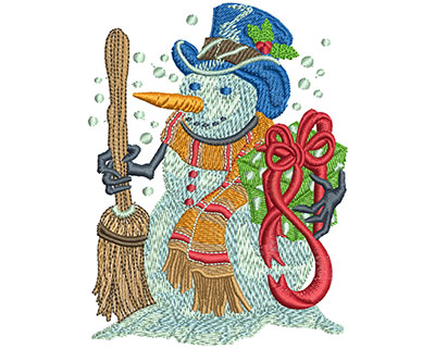 Embroidery Design: Holiday Snowman Lg 3.02w X 4.01h