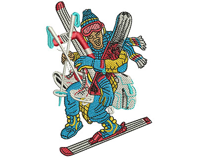 Embroidery Design: Gear Up Winter Vacation Lg 2.74w X 4.04h