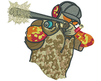 Embroidery Design: Shotgun Pointing L 4.50H X 4.93W