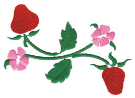 Embroidery Design: Strawberry Floral Ender4.00" x 2.43"