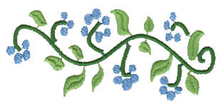 Embroidery Design: Small Flower Vine3.43" x 1.58"