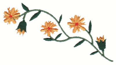 Embroidery Design: Flower Sprig Embellishment3.99" x 2.12"