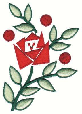 Embroidery Design: Geometric Flower Embellishment2.64" x 3.73"
