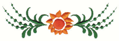 Embroidery Design: Sun Flower Embellishment3.99" x 1.27"