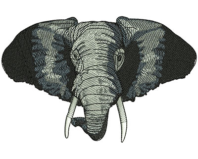 Embroidery Design: Elephant Head Lg 5.50w X 3.57h