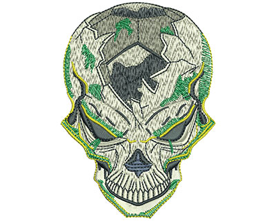 Embroidery Design: Soccer Skull Lg 2.85w X 4.02h