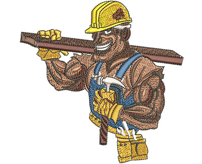 Embroidery Design: Construction Tough Guy Lg 4.47w X 4.45h