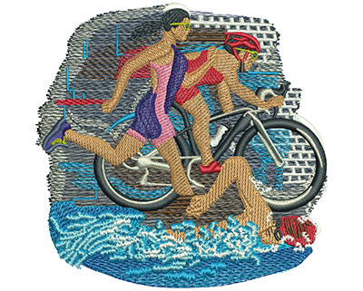 Embroidery Design: Triathlon Trio Lg 4.51w X 4.41h