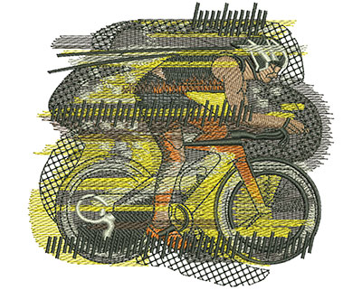 Embroidery Design: Bike Race Lg 4.55w X 4.23h