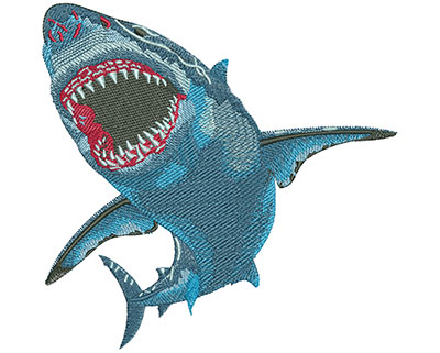Embroidery Design: Shark Attack Lg 5.98w X 5.83h