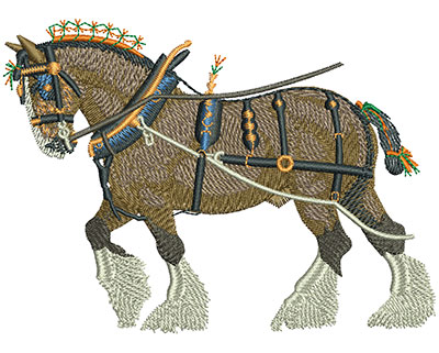 Embroidery Design: Shire Horse Lg 4.50w X 3.28h