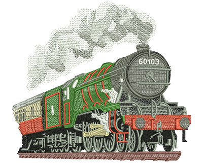 Embroidery Design: Steam Engine Lg 5.92w X 5.31h