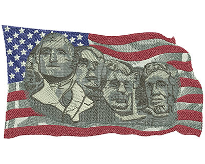 Embroidery Design: Mount Rushmore Lg 7.97w X 4.51h