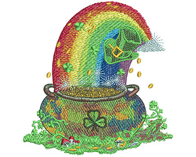 Embroidery Design: Pot Of Gold Lg 4.39w X 4.51h