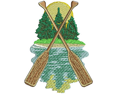 Embroidery Design: Camp Oars Lg 2.78w X 3.74h